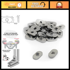 10 Series Stainless Steel T-Nuts 1/4-20 for Aluminum Extrusions – 25 Pack