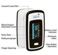 Innovo Fingertip pulse oxometer iP900AP, OLED display, Plethysmograph, New InBox
