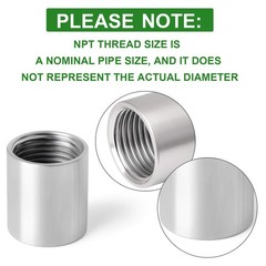10PCS 304 Stainless Steel Cast Pipe Fitting, Coupling, 1/4″ X 1/4″ NPT Female Th