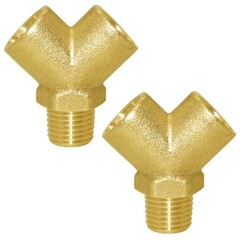 Brass Pipe Fitting Y-shaped 1/4″ NPT Female x 1/4″ NPT Female x 1/4″ NPT Male…