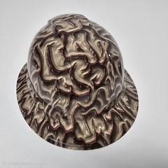 full brim hard hat custom hydro dipped IN BRAIN BUCKET BIG BRAINIAC NEW