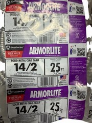 Southwire Solid Metal Clad Cable 68579221 Armorlite Wire 25 fT 14/2 NEW FreeShip