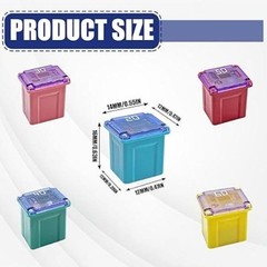 10PCS Fuse Kit, Box Shaped Micro Cartridge Fuses Kit, (20A/30A/40A/50A/60A, Low)
