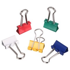 Mini Binder Clips 60 Count Assorted Colors Storage Tub 1/4 Inch Capacity Metal