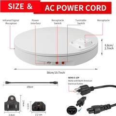 19.7In/50Cm Large Motorized Rotating Display Stand,400Lb Capacity Electric Rotar