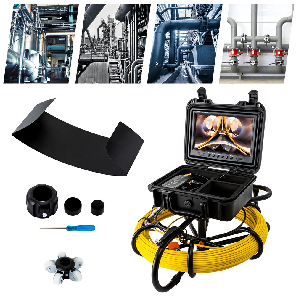 100-300ft Pipe Inspection Camera HD 1200 TVL Drain Sewer Camera 9″ LCD Monitor
