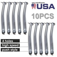 10pcs NSK PANA MAX Style Dental High Speed Handpiece Turbine Push Button 4 Hole