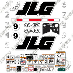 Fits JLG G9-43A Decal Kit Telehandler Replacement Sticker Set – 7 Year Vinyl