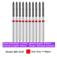 10/pk Vakker Dental FG Diamond Burs Bevel Cylinder & Gingival Curettage Burs