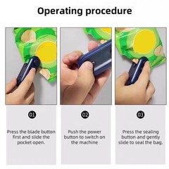 Mini Bag Sealer Rechargeable Vacuum Bag Seal 2 In 1 Sealing Machine with Cutter