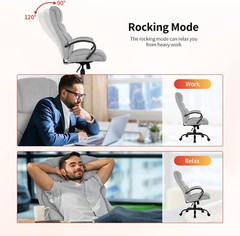 Big and Tall 500lbs Wide Seat Desk Chair with Lumbar Support Arms , Grey