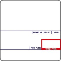 CAS LST-8020 Scale Label, 58 x 60 mm, UPC/Ingredients 12 rolls of 500 labels