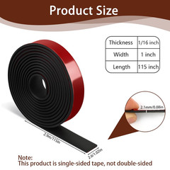 Neoprene Rubber Strips, 1″ Wide X 1/16″ Thick X 115″ Long Adhesive Solid Rubber