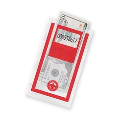 Cash Drop Bags – Clear Plastic Envelopes – 1,000/Case – Green, Red, White, Blue