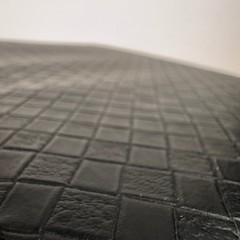 Vtg Day Timer Faux Leather Black Zip Planner Binder Textured Diamond Shape READ