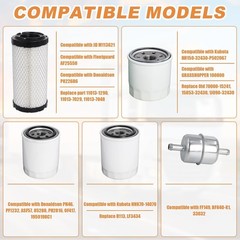 Vehicle Specific Filter Set for Kubota – Includes Air, Oil, Fuel & HST Filters