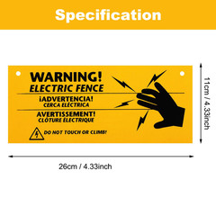 Blulu 8 Pieces Electric Fence Warning Signs 10 X 4 Inch Plastic Danger Electric