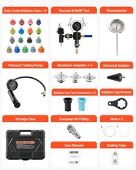 VEVOR Radiator Pressure Tester & Coolant Vacuum Refill Kit 47Pcs Universal Fit