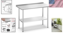 Commercial-Grade Prep Table 24X48 Ins with Adjustable Storage & Sturdy Design