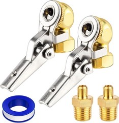 2-Pack 1/4” Female NPT Air Chuck with Clip, L Size: 1/4 NPT to Schrader Valve