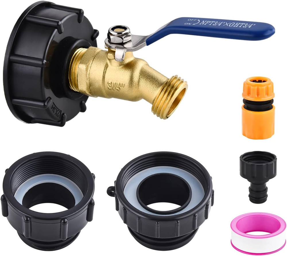 275-330 Gallon IBC Tote Tank Adapter 3-Size IBC Tote Hose Adapter 2.44″ Fine 2 “