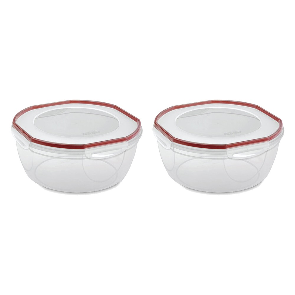 Sterilite Ultra Seal 8.10 Quart Plastic Food Storage Bowl Container, 2 Pack