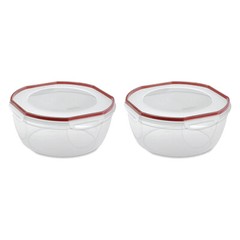 Sterilite Ultra Seal 8.10 Quart Plastic Food Storage Bowl Container, 2 Pack