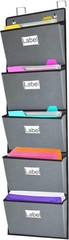 Over the Door Hanging File Organizer 5 Extra Large Pockets Wall Hanging File …