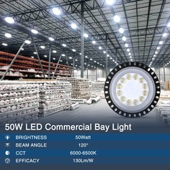 20 Pack 50W UFO Led High Bay Light Factory Warehouse Commercial Led Shop Lights