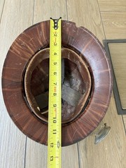 Vintage 1930s – 1940s MSA Skullgard Fiberglass Full Brim Hard Hat w/Lamp