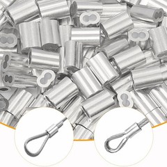 200pcs 1/16″ Aluminum Crimping Loop Sleeve, Cable Ferrule Wire Rope Sleeves