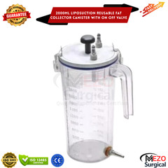 Liposuction reusable fat collector canister 2000ml with on off value