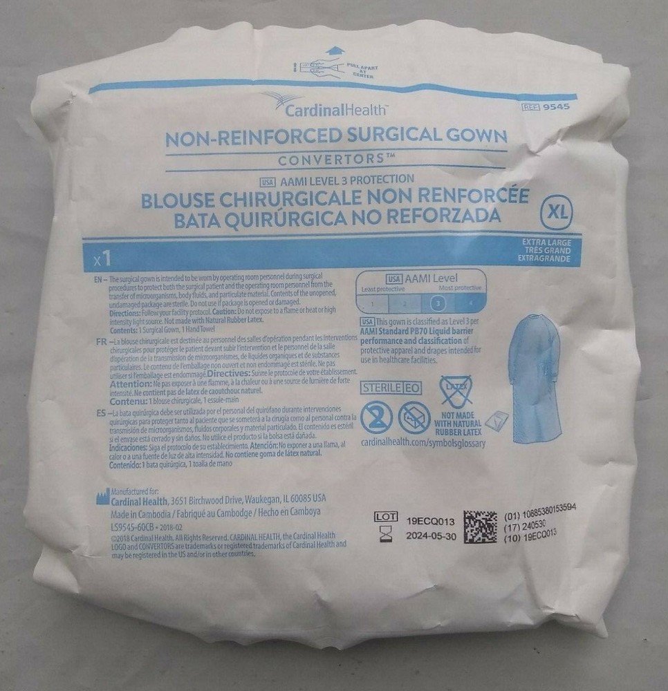 Cardinal Health Convertors Astound Standard Surgical Gown – XL – New 2024-05-30