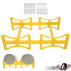 Heavy Duty Stackable Oil Barrel Bracket Yellow Drum Rack Steel 1600lbs Capacity
