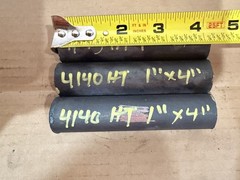 4140 Hot Rolled Steel Bar Round Stock Heat Treated 1” OD x ~ 4” Lot of 3