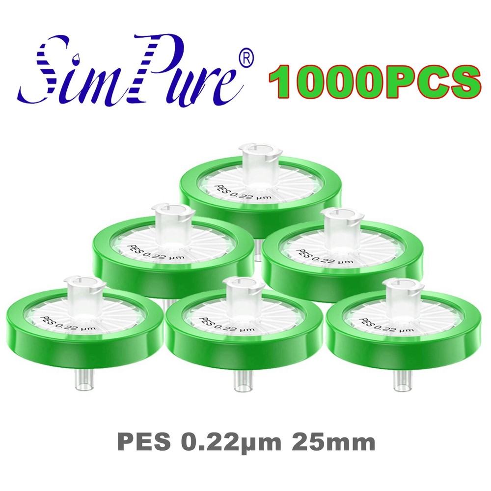 1000PS Wheel PES Lab Syringe Filters 25mm 0.22um Non-sterile PP Hydrophilic HPLC