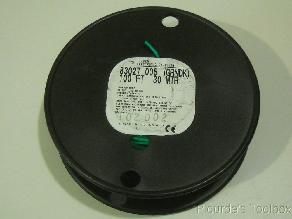 20ft of Belden 83027 Stranded Silver-coated Copper Wire, Green TFE Teflon Coat