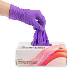 20/50/100PCS Purple Nitrile Disposable Gloves 5Mil Thick Industrial Cleaning Glo