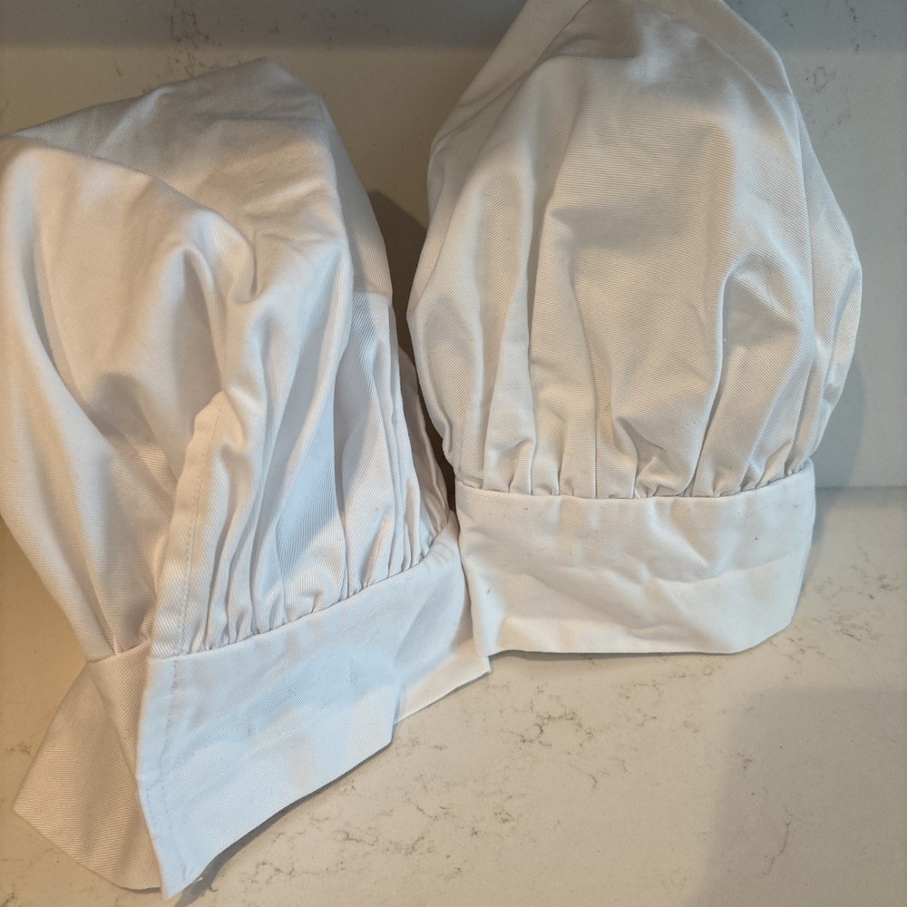 White Chef Hat Adjustable Elastic for Adults/Kids Baker Cap for Kitchen Cooking