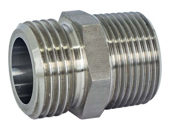 3/4″ Stainless Steel Garden Hose Adapter – 3/4″ Male NPT x 3/4″ Male GHT SS304