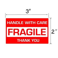 1000 Fragile Stickers 2×3 Handle with Care Thank You 500 Per Roll Warning Labels