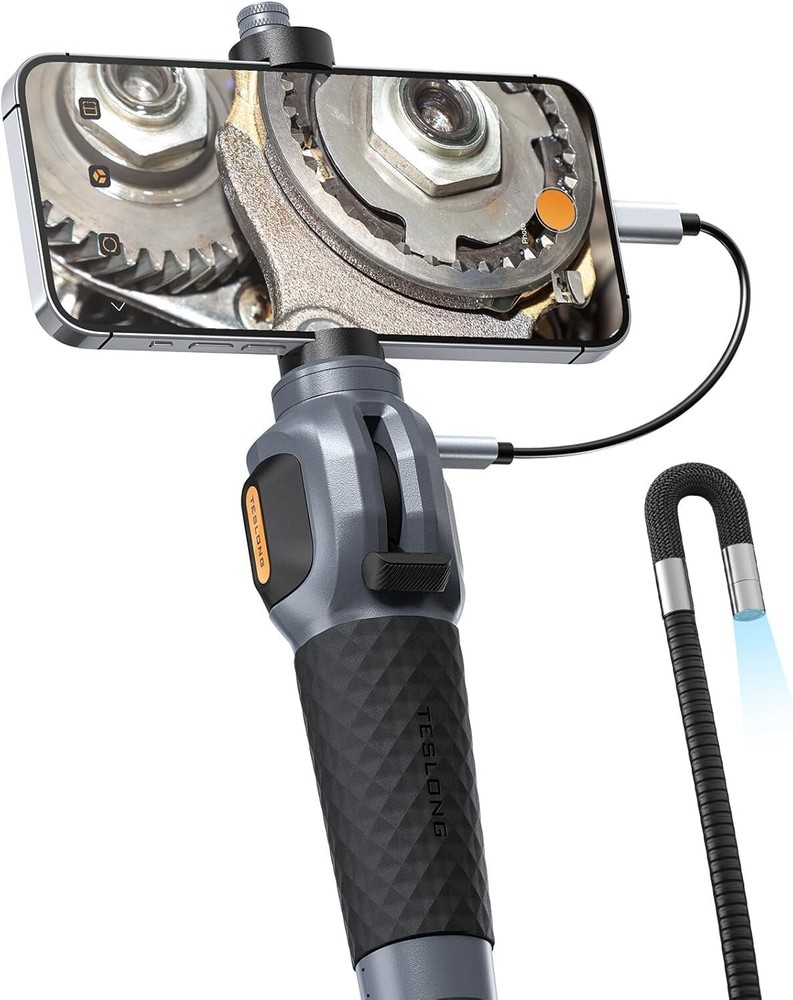 Teslong Two-Way 180° Articulating Borescope USB-C Endoscope Camera for iPhone 16