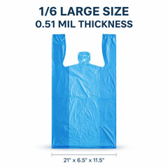 Any Color Bags 1/6 Large 21 x 6.5 x 11.5 T-Shirt Plastic Grocery Shopping 0.51 M