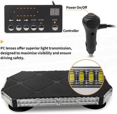 16.5 Inch Roof Top Beacon Emergency Strobe Light 56 LED Magnetic Warning Caution