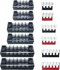 15A 4P+5P+6P Terminal Blocks 600V 15A Ground Circuit Dual Row Bus Bar