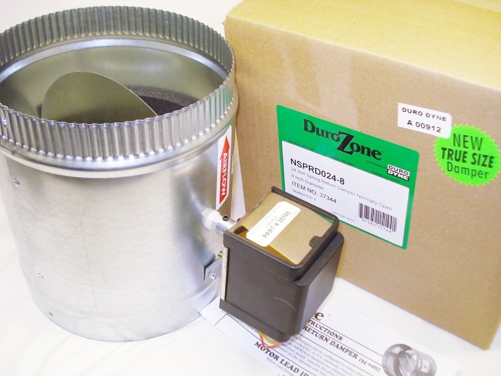 10″ Durozone HVAC Motorized Electric Zone Control 24ac Power DamperDampner NSPRD