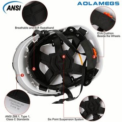 Construction Safety Helmet With Visor Built In Goggles Hard Hat ANSI Work Cap