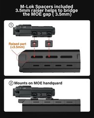 Mlok Picatinny Mounted 940nm IR Illuminator Flashlight Laser Combo Black