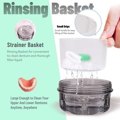 Leakproof Denture Case Denture Soaking Cup False Teeth Container, Dental Denture