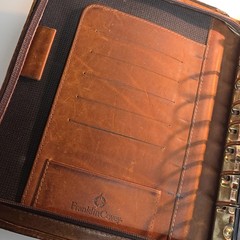 Franklin Covey Riverwood Leather PadFolio Distressed Warm Brown USA